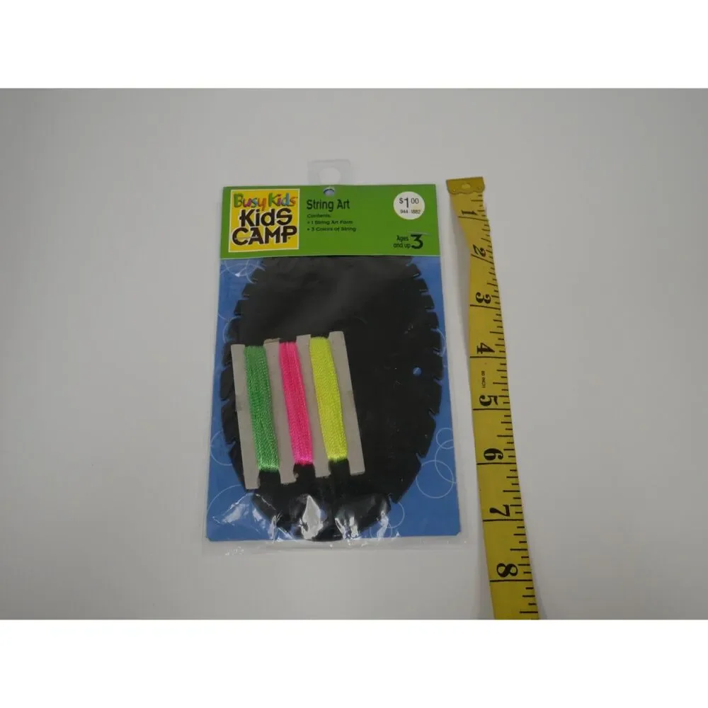 Busy Kids Camp String Art Craft Kit Neon Thread Shapes New Sealed